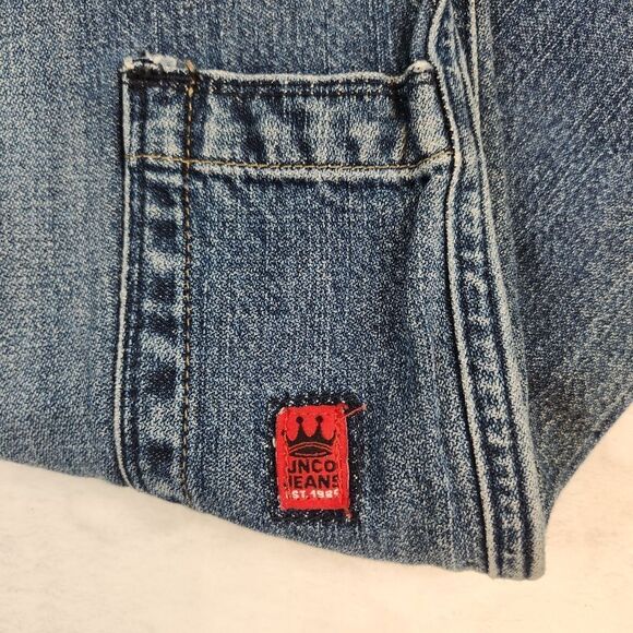 JNCO Kids Blue Jeans with Bulldog Patch - Picture 4 of 13